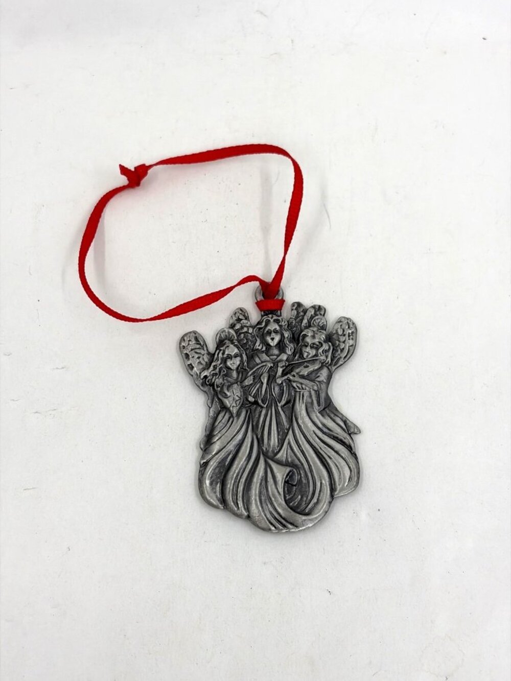 Vintage Wallace Silversmiths Pewter Christmas Ornament 3 Choir Angels Musical